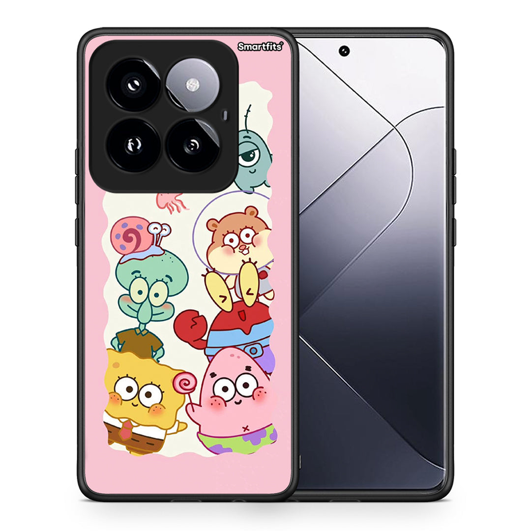 Θήκη Xiaomi 14 Pro 5G Cute Companion από τη Smartfits με σχέδιο στο πίσω μέρος και μαύρο περίβλημα | Xiaomi 14 Pro 5G Cute Companion case with colorful back and black bezels