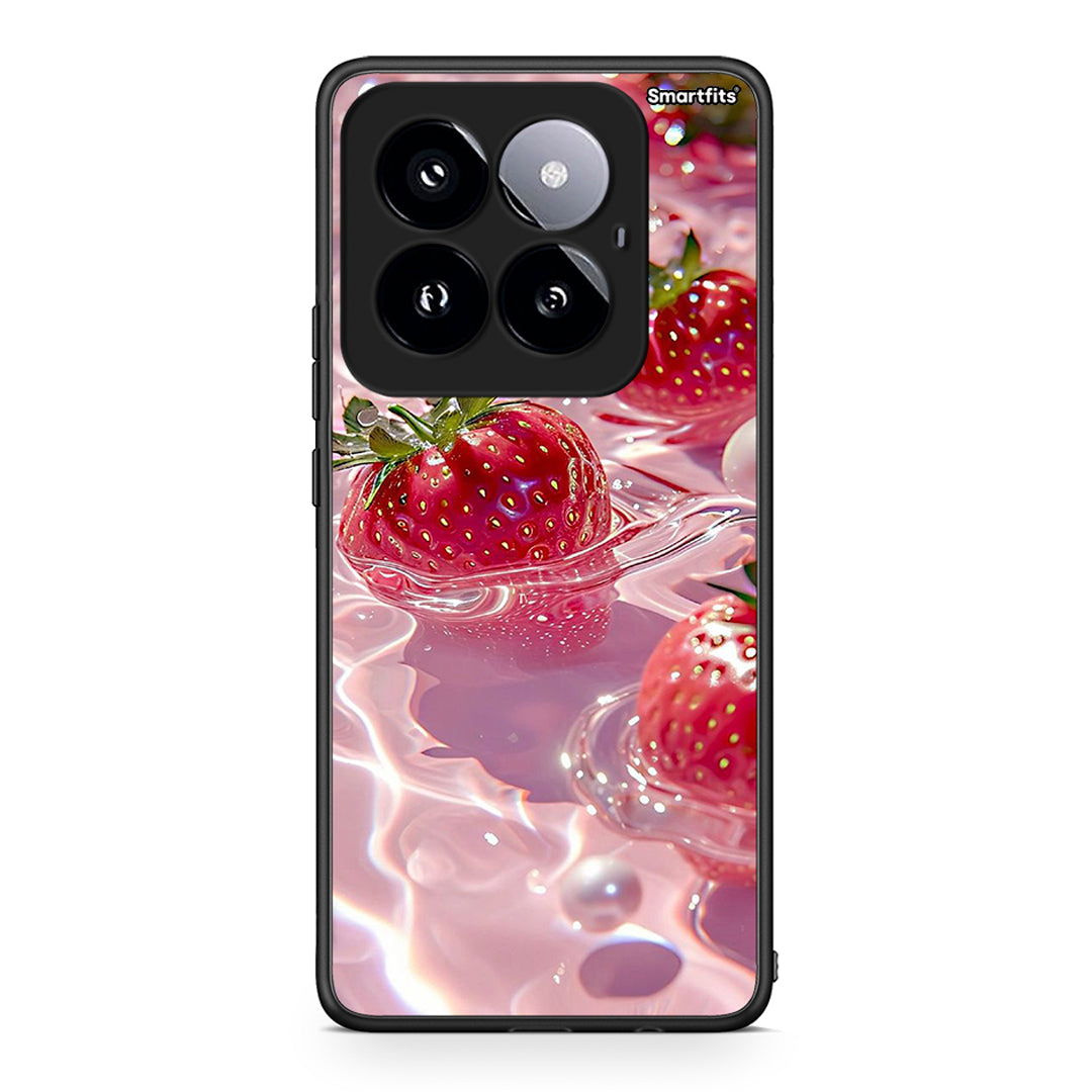 Xiaomi 14 Pro 5G Juicy Strawberries θήκη από τη Smartfits με σχέδιο στο πίσω μέρος και μαύρο περίβλημα | Smartphone case with colorful back and black bezels by Smartfits