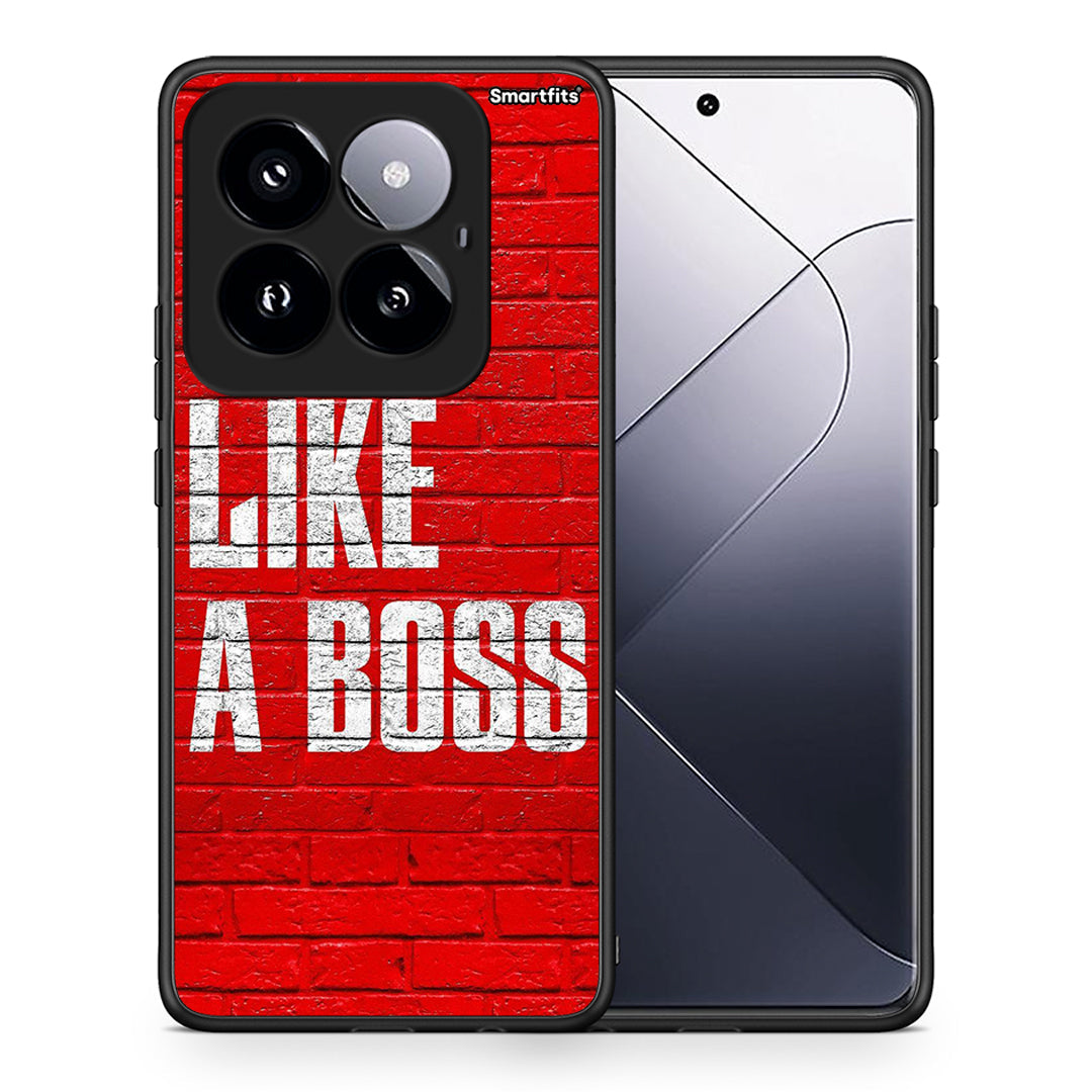 Θήκη Xiaomi 14 Pro 5G Like A Boss από τη Smartfits με σχέδιο στο πίσω μέρος και μαύρο περίβλημα | Xiaomi 14 Pro 5G Like A Boss case with colorful back and black bezels