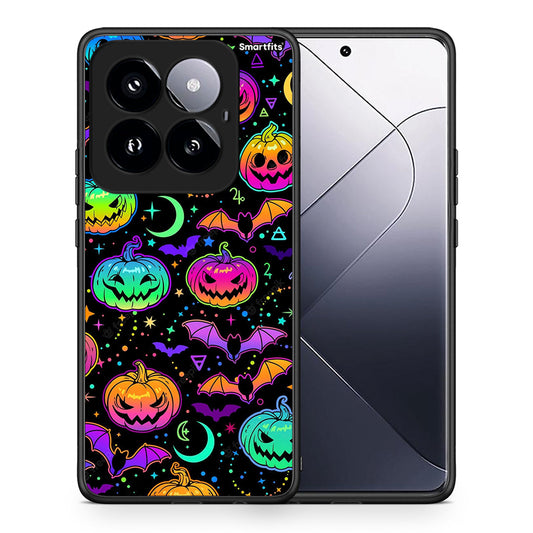 Θήκη Xiaomi 14 Pro 5G Neon Halloween από τη Smartfits με σχέδιο στο πίσω μέρος και μαύρο περίβλημα | Xiaomi 14 Pro 5G Neon Halloween case with colorful back and black bezels