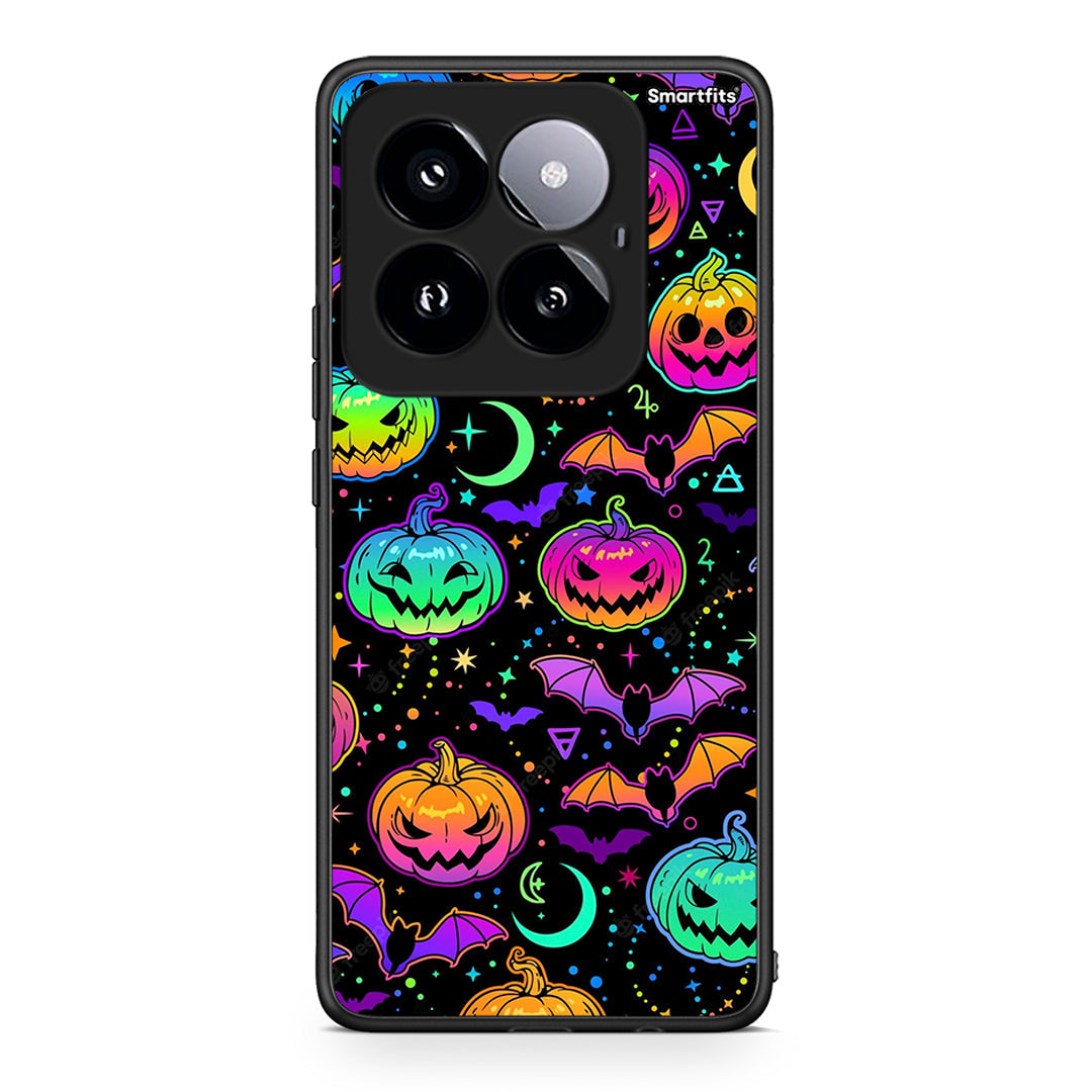 Xiaomi 14 Pro 5G Neon Halloween θήκη από τη Smartfits με σχέδιο στο πίσω μέρος και μαύρο περίβλημα | Smartphone case with colorful back and black bezels by Smartfits