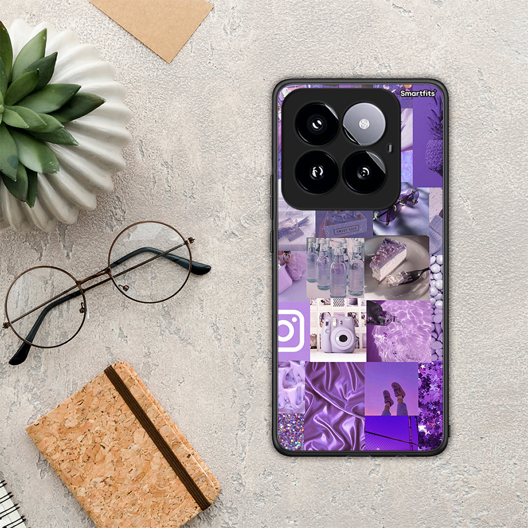Purple Aesthetic Collage - Xiaomi 14 Pro 5G θήκη