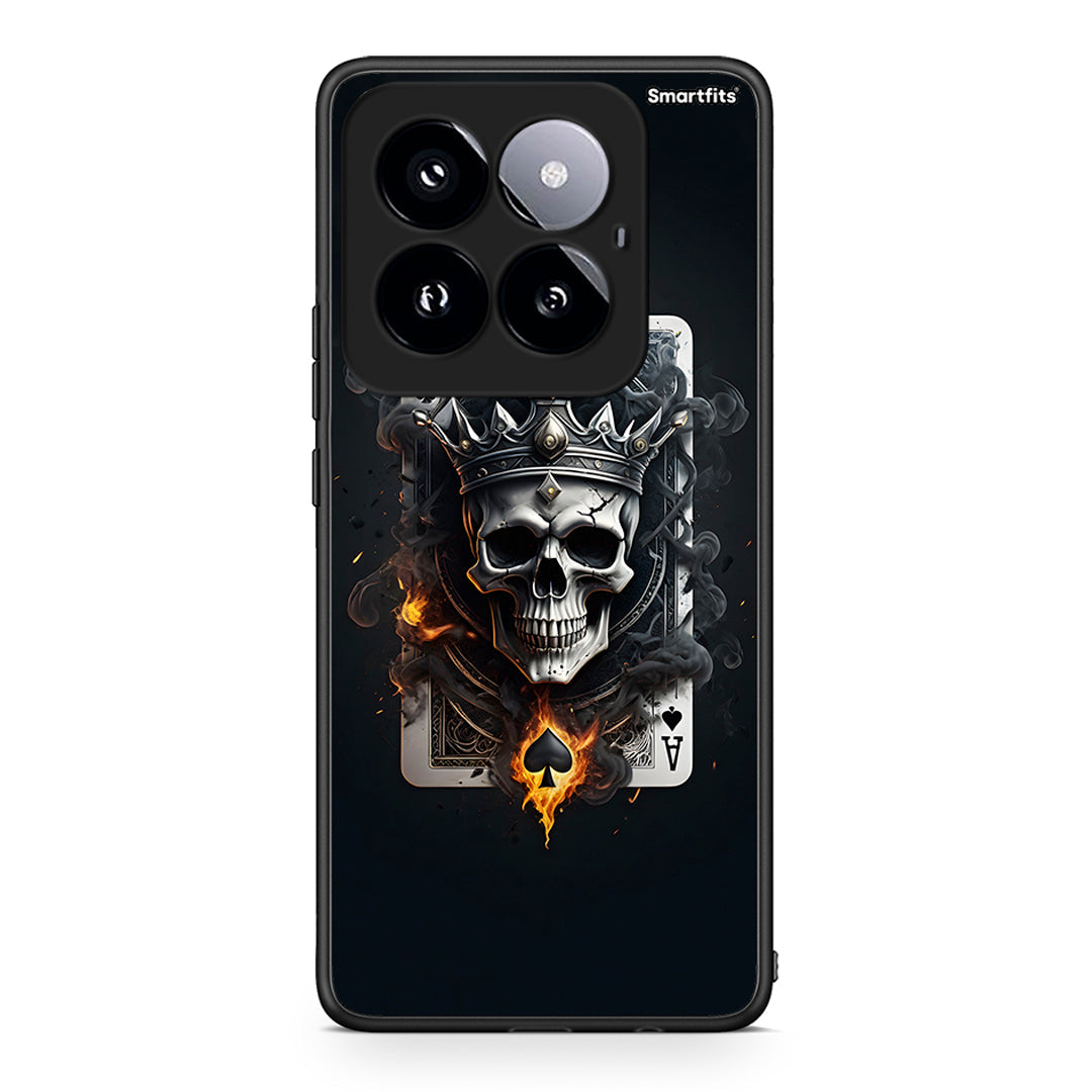 Xiaomi 14 Pro 5G Skull King Ace θήκη από τη Smartfits με σχέδιο στο πίσω μέρος και μαύρο περίβλημα | Smartphone case with colorful back and black bezels by Smartfits