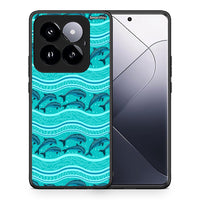 Thumbnail for Θήκη Xiaomi 14 Pro 5G Swimming Dolphins από τη Smartfits με σχέδιο στο πίσω μέρος και μαύρο περίβλημα | Xiaomi 14 Pro 5G Swimming Dolphins case with colorful back and black bezels