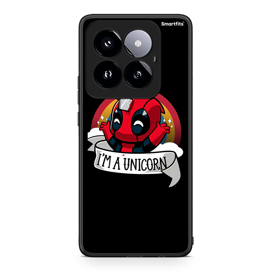 Xiaomi 14 Pro 5G Unicorn Deadpool θήκη από τη Smartfits με σχέδιο στο πίσω μέρος και μαύρο περίβλημα | Smartphone case with colorful back and black bezels by Smartfits