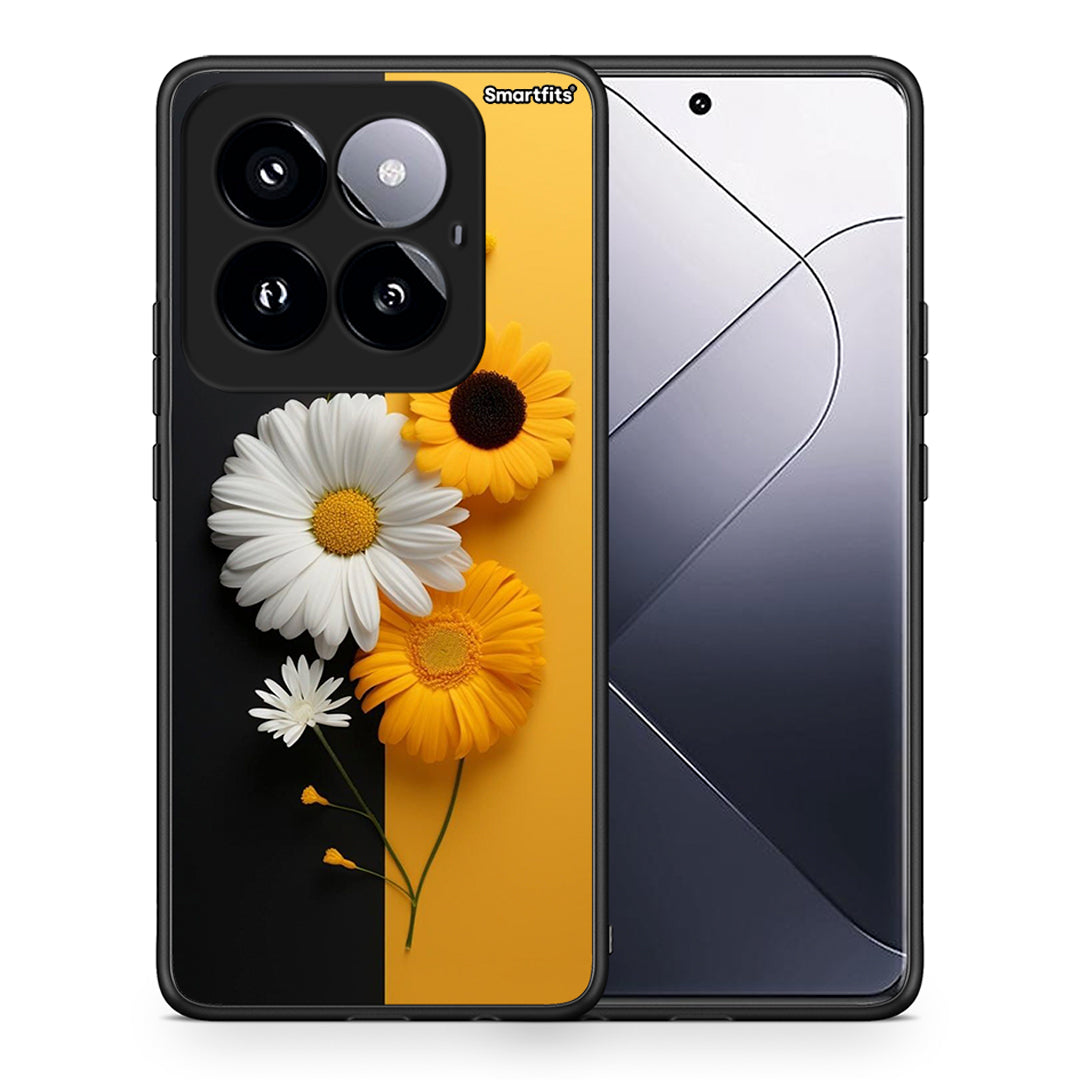 Θήκη Xiaomi 14 Pro 5G Yellow Daisies από τη Smartfits με σχέδιο στο πίσω μέρος και μαύρο περίβλημα | Xiaomi 14 Pro 5G Yellow Daisies case with colorful back and black bezels