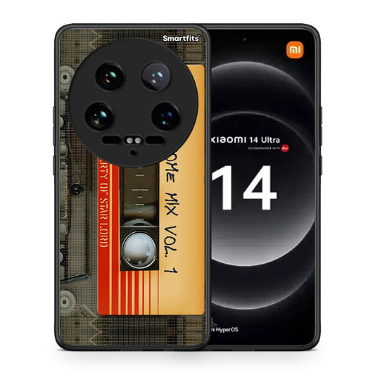 Θήκη Xiaomi 14 Ultra Awesome Mix από τη Smartfits με σχέδιο στο πίσω μέρος και μαύρο περίβλημα | Xiaomi 14 Ultra Awesome Mix case with colorful back and black bezels