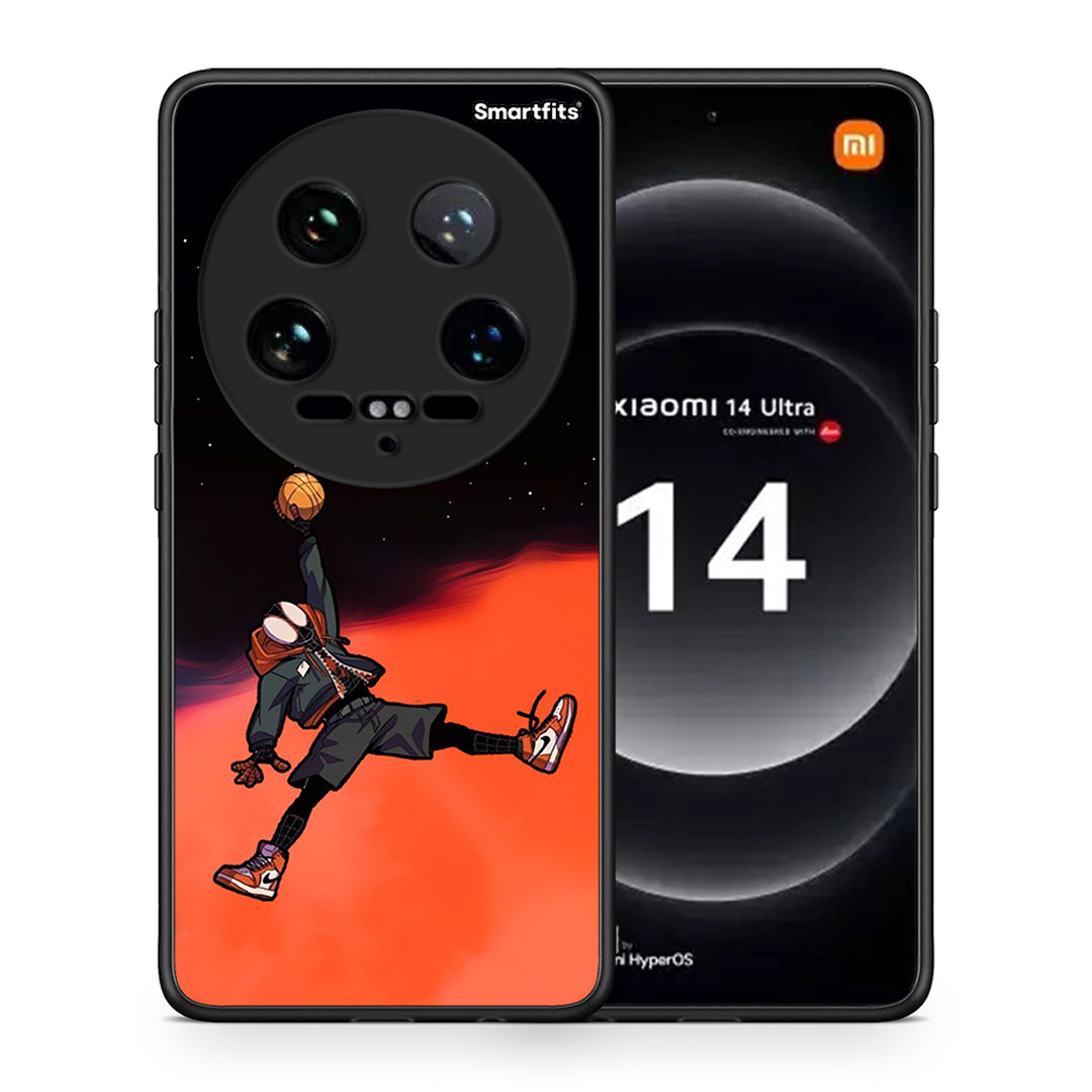 Θήκη Xiaomi 14 Ultra Basketball Hero από τη Smartfits με σχέδιο στο πίσω μέρος και μαύρο περίβλημα | Xiaomi 14 Ultra Basketball Hero case with colorful back and black bezels