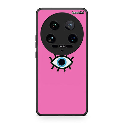 Xiaomi 14 Ultra Blue Eye Pink θήκη από τη Smartfits με σχέδιο στο πίσω μέρος και μαύρο περίβλημα | Smartphone case with colorful back and black bezels by Smartfits