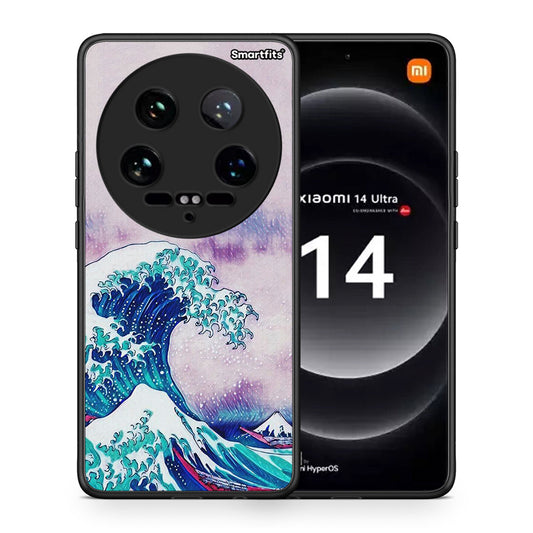 Θήκη Xiaomi 14 Ultra Blue Waves από τη Smartfits με σχέδιο στο πίσω μέρος και μαύρο περίβλημα | Xiaomi 14 Ultra Blue Waves case with colorful back and black bezels