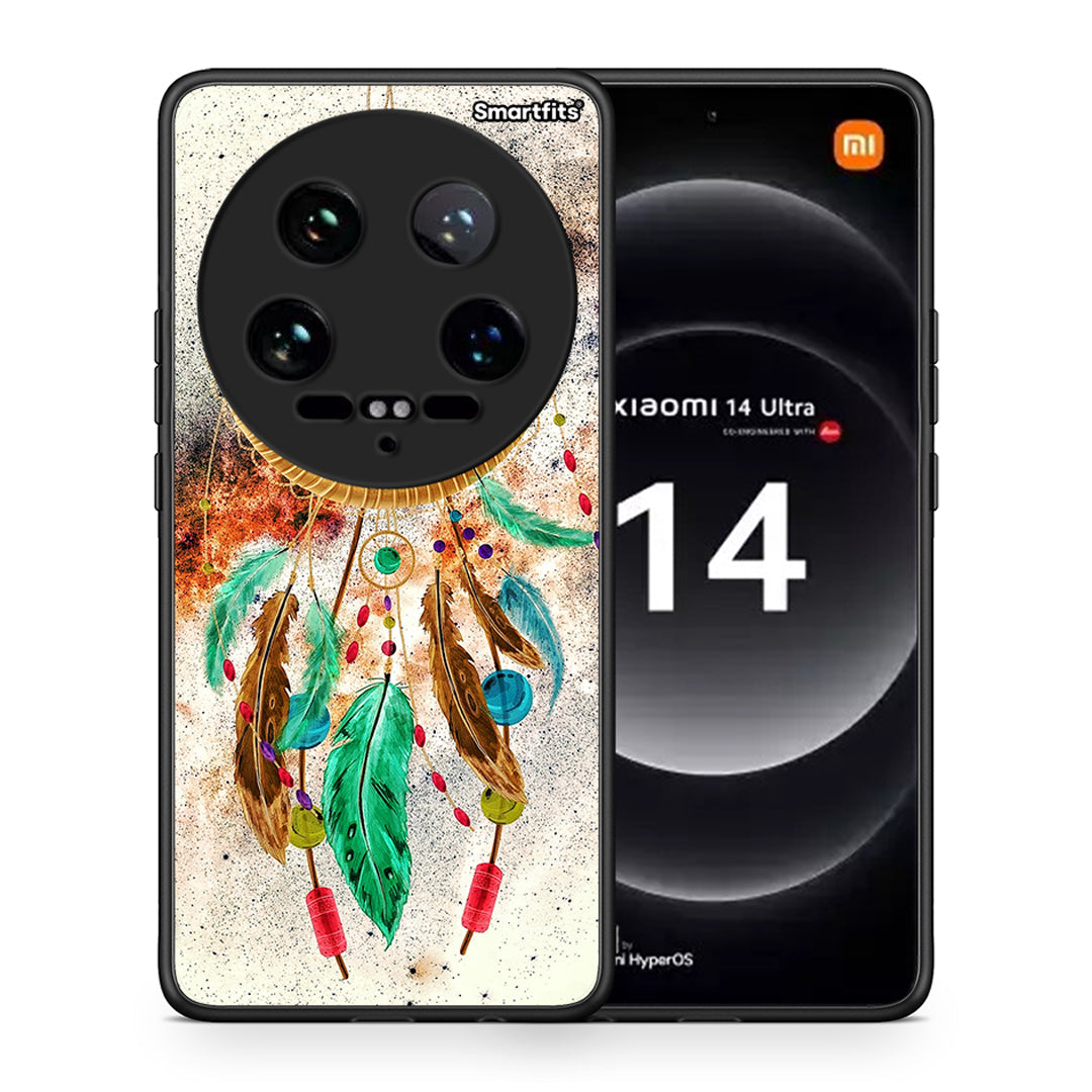 Θήκη Xiaomi 14 Ultra DreamCatcher Boho από τη Smartfits με σχέδιο στο πίσω μέρος και μαύρο περίβλημα | Xiaomi 14 Ultra DreamCatcher Boho case with colorful back and black bezels