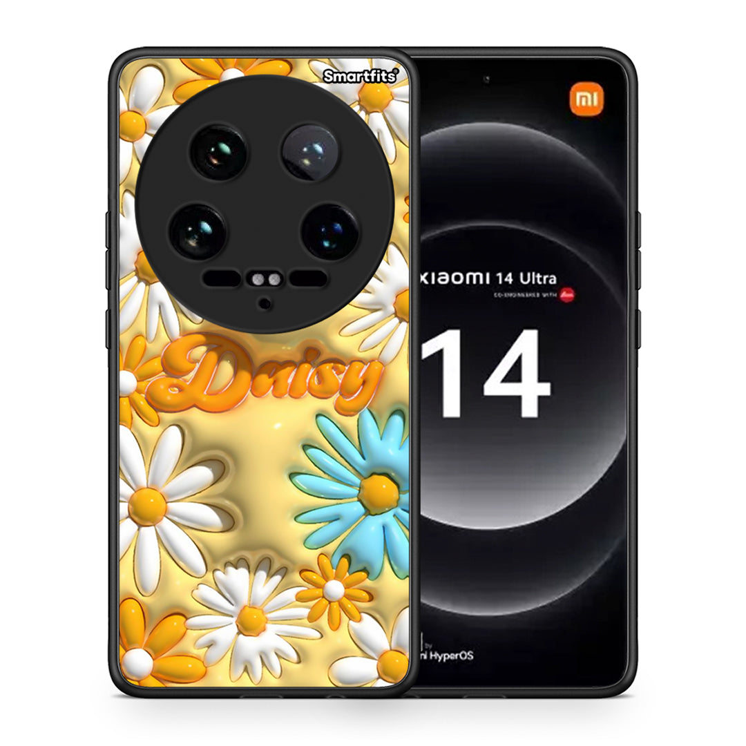 Θήκη Xiaomi 14 Ultra Bubble Daisies από τη Smartfits με σχέδιο στο πίσω μέρος και μαύρο περίβλημα | Xiaomi 14 Ultra Bubble Daisies case with colorful back and black bezels