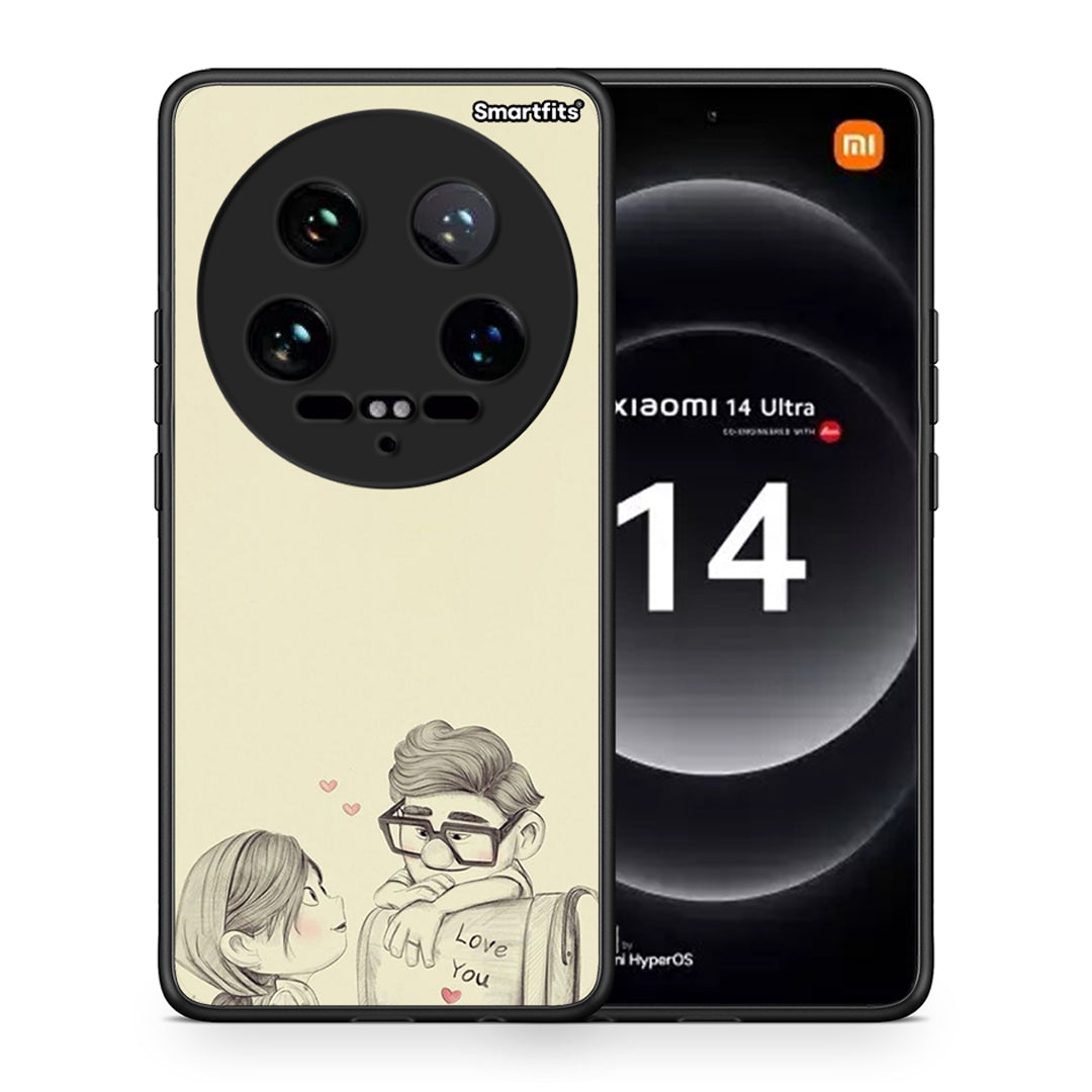 Θήκη Xiaomi 14 Ultra Carl And Ellie από τη Smartfits με σχέδιο στο πίσω μέρος και μαύρο περίβλημα | Xiaomi 14 Ultra Carl And Ellie case with colorful back and black bezels