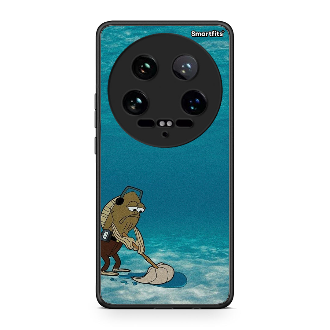 Xiaomi 14 Ultra Clean The Ocean Θήκη από τη Smartfits με σχέδιο στο πίσω μέρος και μαύρο περίβλημα | Smartphone case with colorful back and black bezels by Smartfits