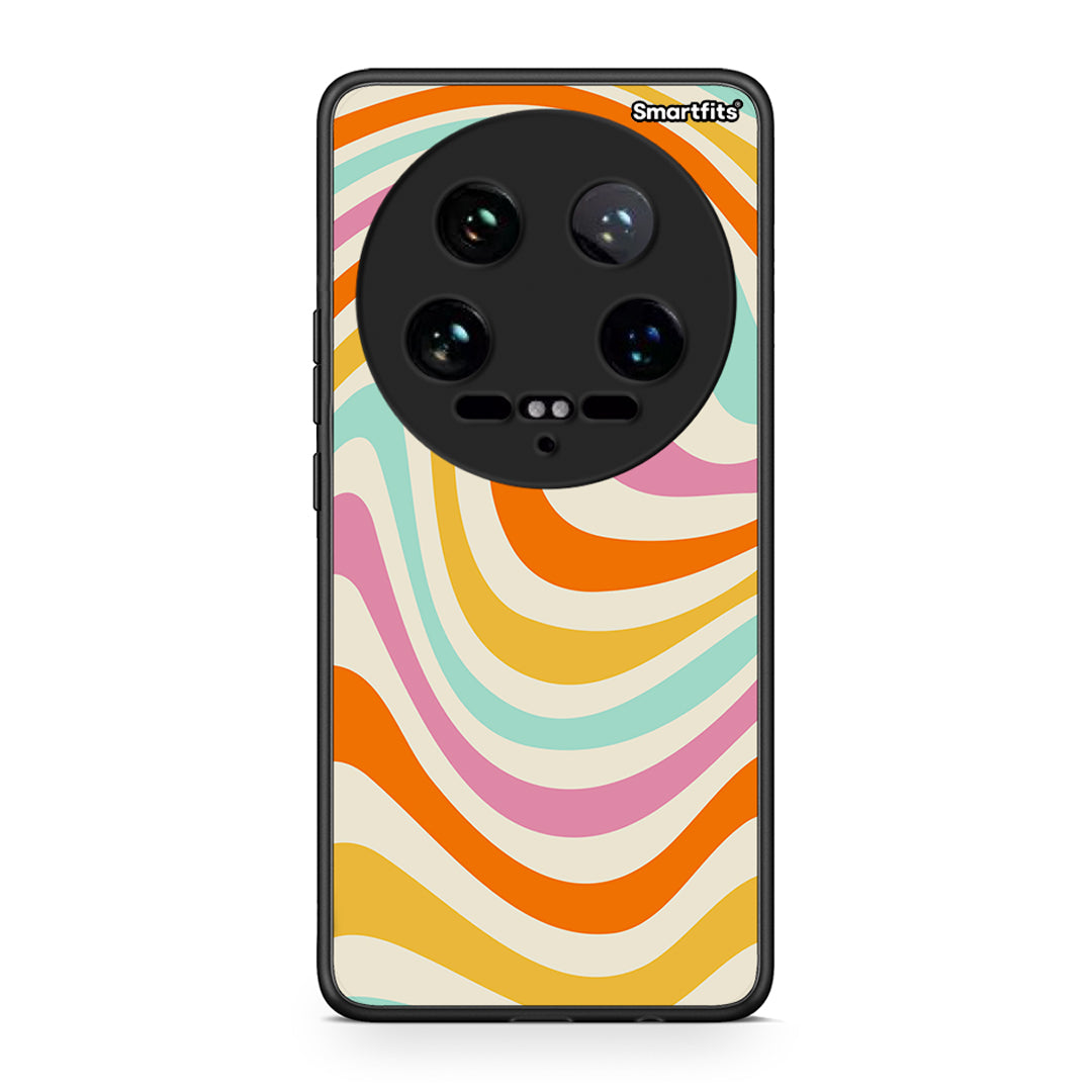 Xiaomi 14 Ultra Colourful Waves θήκη από τη Smartfits με σχέδιο στο πίσω μέρος και μαύρο περίβλημα | Smartphone case with colorful back and black bezels by Smartfits