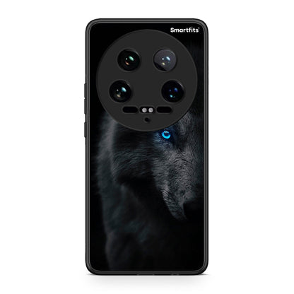 Xiaomi 14 Ultra Dark Wolf θήκη από τη Smartfits με σχέδιο στο πίσω μέρος και μαύρο περίβλημα | Smartphone case with colorful back and black bezels by Smartfits