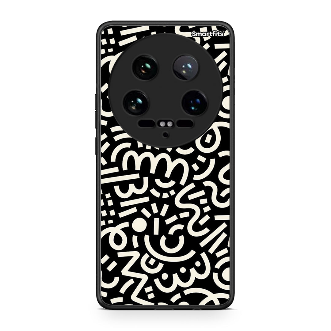 Xiaomi 14 Ultra Doodle Art Θήκη από τη Smartfits με σχέδιο στο πίσω μέρος και μαύρο περίβλημα | Smartphone case with colorful back and black bezels by Smartfits