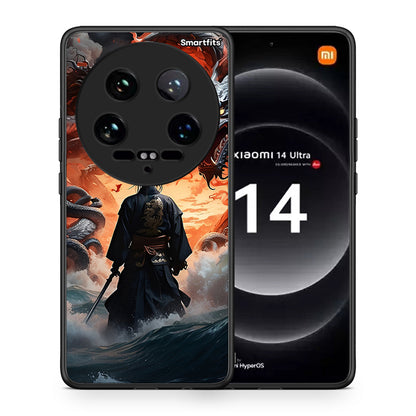 Θήκη Xiaomi 14 Ultra Dragons Fight από τη Smartfits με σχέδιο στο πίσω μέρος και μαύρο περίβλημα | Xiaomi 14 Ultra Dragons Fight case with colorful back and black bezels