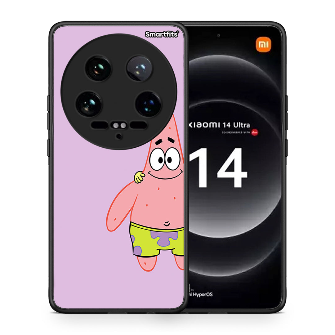 Θήκη Xiaomi 14 Ultra Friends Patrick από τη Smartfits με σχέδιο στο πίσω μέρος και μαύρο περίβλημα | Xiaomi 14 Ultra Friends Patrick case with colorful back and black bezels