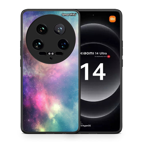 Θήκη Xiaomi 14 Ultra Rainbow Galaxy από τη Smartfits με σχέδιο στο πίσω μέρος και μαύρο περίβλημα | Xiaomi 14 Ultra Rainbow Galaxy case with colorful back and black bezels