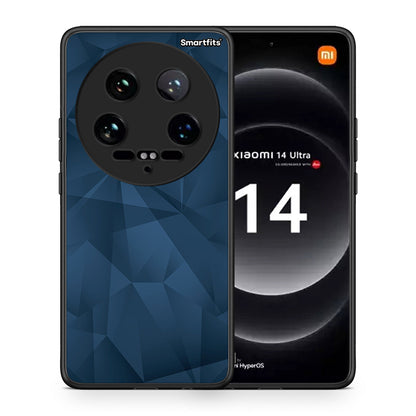 Θήκη Xiaomi 14 Ultra Blue Abstract Geometric από τη Smartfits με σχέδιο στο πίσω μέρος και μαύρο περίβλημα | Xiaomi 14 Ultra Blue Abstract Geometric case with colorful back and black bezels