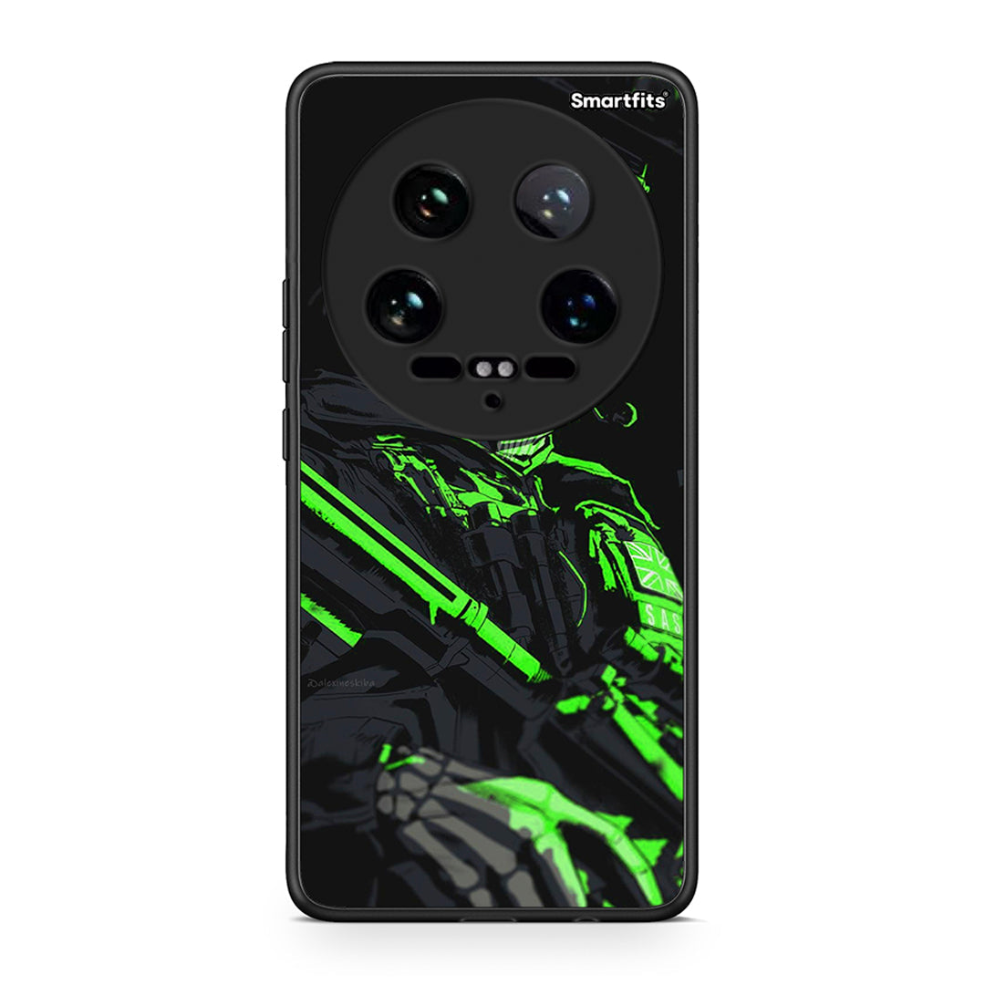 Xiaomi 14 Ultra Green Soldier Θήκη Αγίου Βαλεντίνου από τη Smartfits με σχέδιο στο πίσω μέρος και μαύρο περίβλημα | Smartphone case with colorful back and black bezels by Smartfits