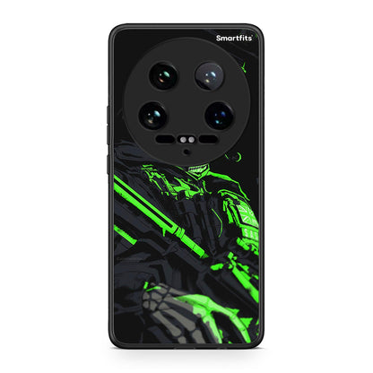 Xiaomi 14 Ultra Green Soldier Θήκη Αγίου Βαλεντίνου από τη Smartfits με σχέδιο στο πίσω μέρος και μαύρο περίβλημα | Smartphone case with colorful back and black bezels by Smartfits