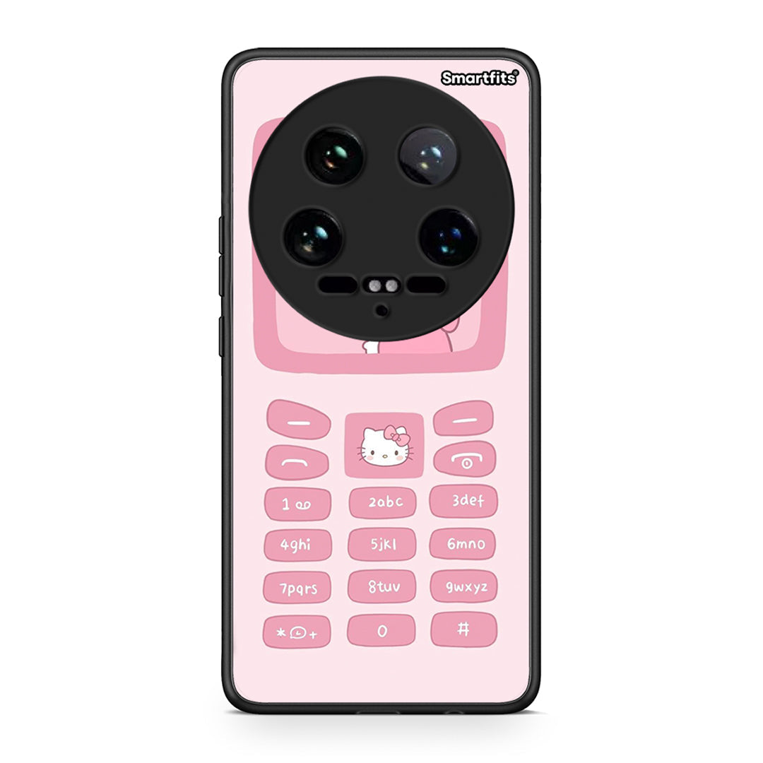 Xiaomi 14 Ultra Hello Kitten Θήκη Αγίου Βαλεντίνου από τη Smartfits με σχέδιο στο πίσω μέρος και μαύρο περίβλημα | Smartphone case with colorful back and black bezels by Smartfits