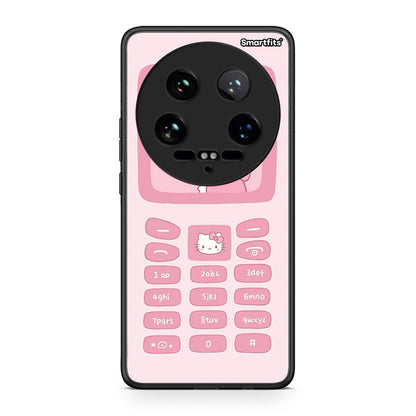 Xiaomi 14 Ultra Hello Kitten Θήκη Αγίου Βαλεντίνου από τη Smartfits με σχέδιο στο πίσω μέρος και μαύρο περίβλημα | Smartphone case with colorful back and black bezels by Smartfits