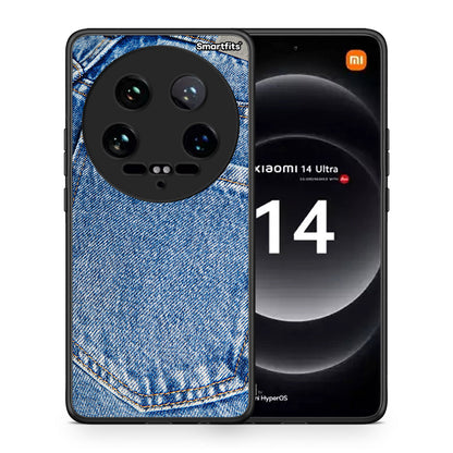 Θήκη Xiaomi 14 Ultra Jeans Pocket από τη Smartfits με σχέδιο στο πίσω μέρος και μαύρο περίβλημα | Xiaomi 14 Ultra Jeans Pocket case with colorful back and black bezels