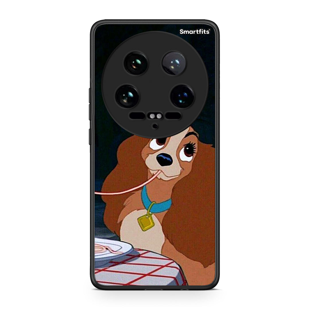 Xiaomi 14 Ultra Lady And Tramp 2 Θήκη Αγίου Βαλεντίνου από τη Smartfits με σχέδιο στο πίσω μέρος και μαύρο περίβλημα | Smartphone case with colorful back and black bezels by Smartfits