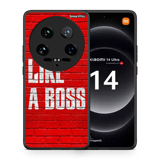 Θήκη Xiaomi 14 Ultra Like A Boss από τη Smartfits με σχέδιο στο πίσω μέρος και μαύρο περίβλημα | Xiaomi 14 Ultra Like A Boss case with colorful back and black bezels