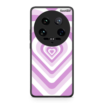 Xiaomi 14 Ultra Lilac Hearts θήκη από τη Smartfits με σχέδιο στο πίσω μέρος και μαύρο περίβλημα | Smartphone case with colorful back and black bezels by Smartfits