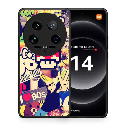 Θήκη Xiaomi 14 Ultra Love The 90s από τη Smartfits με σχέδιο στο πίσω μέρος και μαύρο περίβλημα | Xiaomi 14 Ultra Love The 90s case with colorful back and black bezels