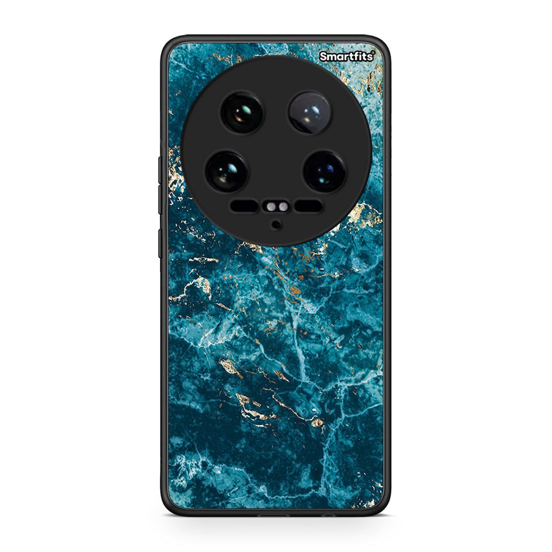 Xiaomi 14 Ultra Marble Blue θήκη από τη Smartfits με σχέδιο στο πίσω μέρος και μαύρο περίβλημα | Smartphone case with colorful back and black bezels by Smartfits