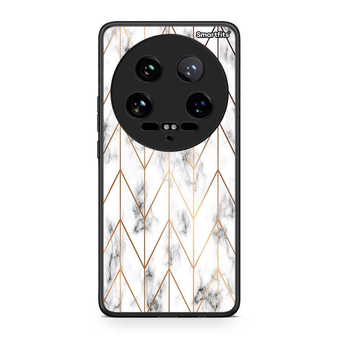44 - Xiaomi 14 Ultra Gold Geometric Marble case, cover, bumper