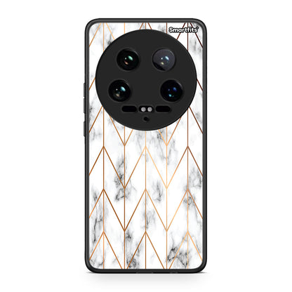44 - Xiaomi 14 Ultra Gold Geometric Marble case, cover, bumper