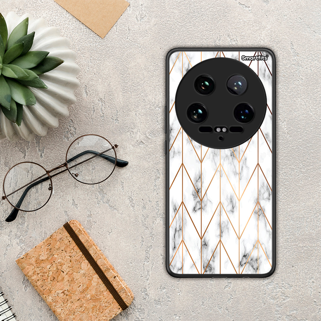 Marble Gold Geometric - Xiaomi 14 Ultra θήκη