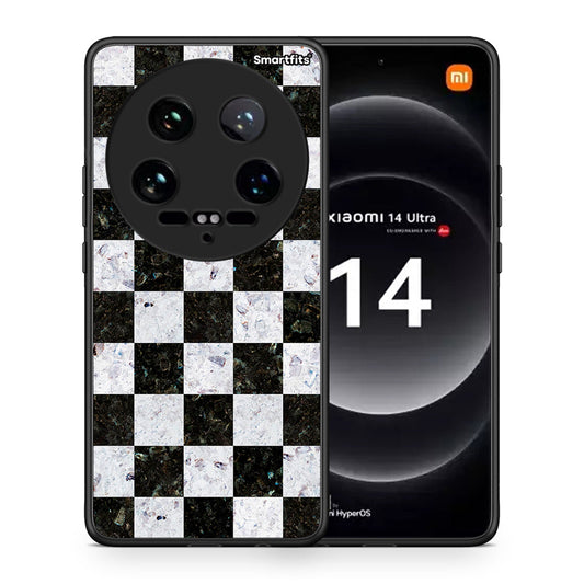 Θήκη Xiaomi 14 Ultra Square Geometric Marble από τη Smartfits με σχέδιο στο πίσω μέρος και μαύρο περίβλημα | Xiaomi 14 Ultra Square Geometric Marble case with colorful back and black bezels