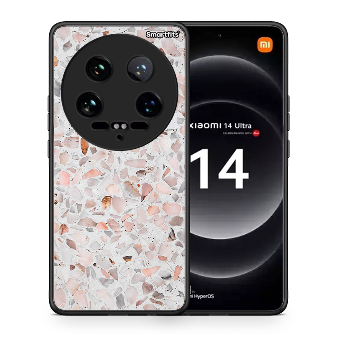 Θήκη Xiaomi 14 Ultra Marble Terrazzo από τη Smartfits με σχέδιο στο πίσω μέρος και μαύρο περίβλημα | Xiaomi 14 Ultra Marble Terrazzo case with colorful back and black bezels