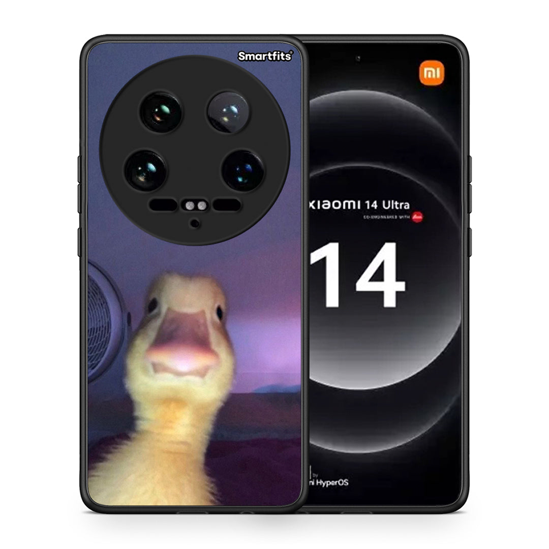 Θήκη Xiaomi 14 Ultra Meme Duck από τη Smartfits με σχέδιο στο πίσω μέρος και μαύρο περίβλημα | Xiaomi 14 Ultra Meme Duck case with colorful back and black bezels