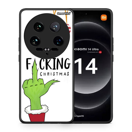 Θήκη Xiaomi 14 Ultra Merry F Xmas από τη Smartfits με σχέδιο στο πίσω μέρος και μαύρο περίβλημα | Xiaomi 14 Ultra Merry F Xmas case with colorful back and black bezels