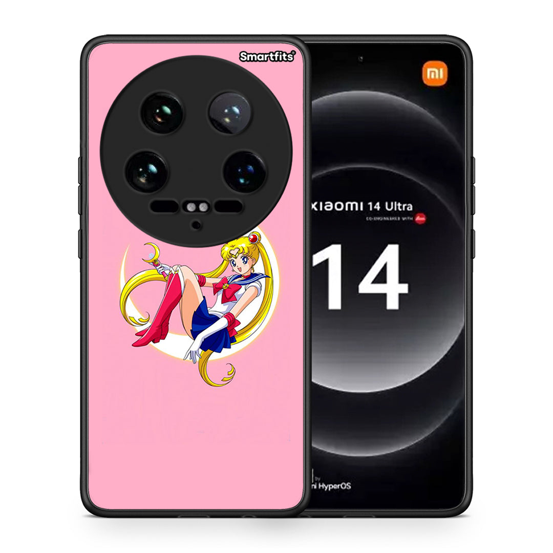 Θήκη Xiaomi 14 Ultra Moon Girl από τη Smartfits με σχέδιο στο πίσω μέρος και μαύρο περίβλημα | Xiaomi 14 Ultra Moon Girl case with colorful back and black bezels