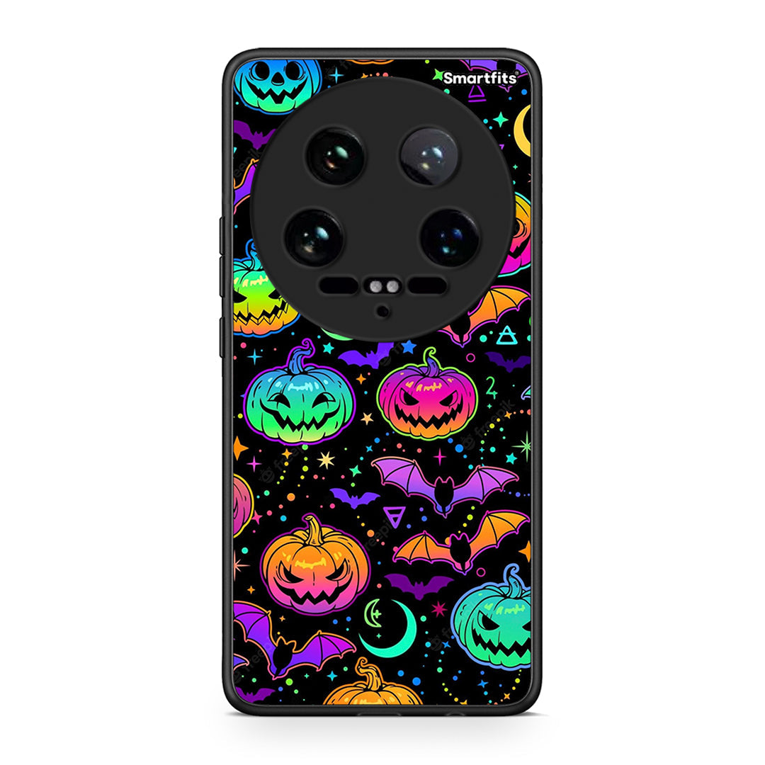 Xiaomi 14 Ultra Neon Halloween θήκη από τη Smartfits με σχέδιο στο πίσω μέρος και μαύρο περίβλημα | Smartphone case with colorful back and black bezels by Smartfits