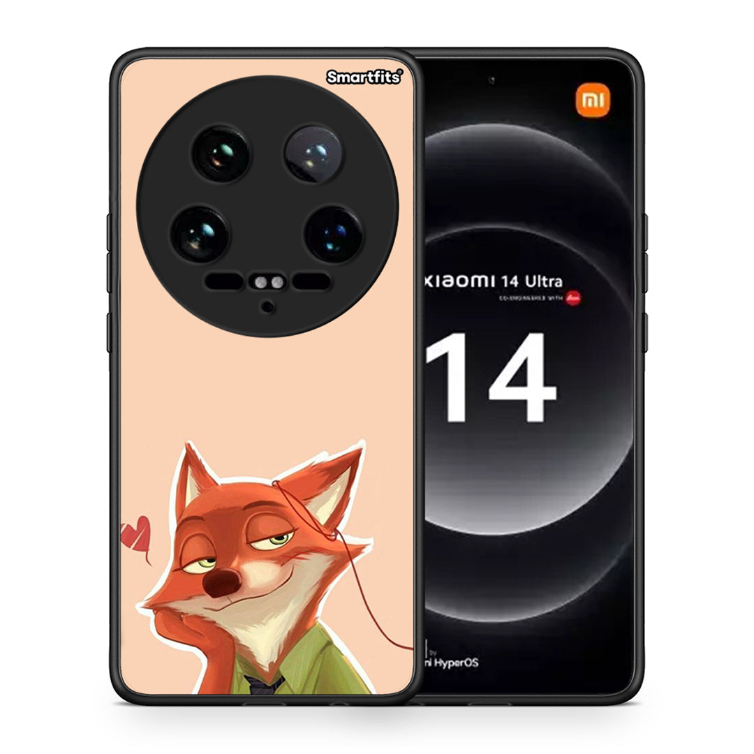 Θήκη Xiaomi 14 Ultra Nick Wilde And Judy Hopps Love 1 από τη Smartfits με σχέδιο στο πίσω μέρος και μαύρο περίβλημα | Xiaomi 14 Ultra Nick Wilde And Judy Hopps Love 1 case with colorful back and black bezels