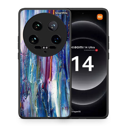 Θήκη Xiaomi 14 Ultra Winter Paint από τη Smartfits με σχέδιο στο πίσω μέρος και μαύρο περίβλημα | Xiaomi 14 Ultra Winter Paint case with colorful back and black bezels