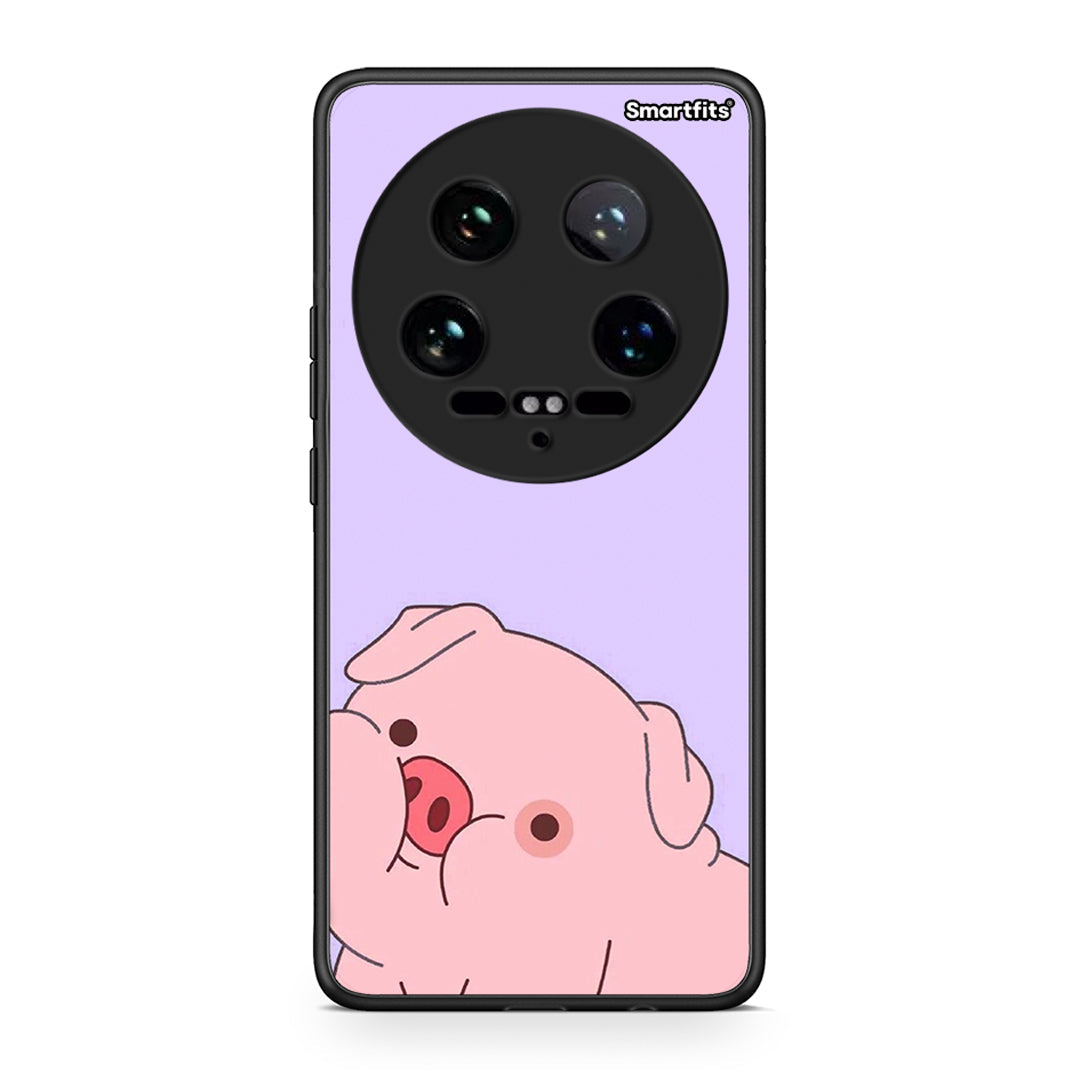 Xiaomi 14 Ultra Pig Love 2 Θήκη Αγίου Βαλεντίνου από τη Smartfits με σχέδιο στο πίσω μέρος και μαύρο περίβλημα | Smartphone case with colorful back and black bezels by Smartfits