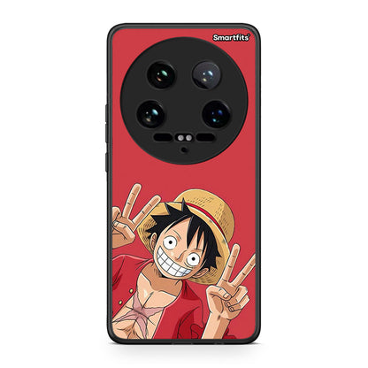 Xiaomi 14 Ultra Pirate Luffy Θήκη από τη Smartfits με σχέδιο στο πίσω μέρος και μαύρο περίβλημα | Smartphone case with colorful back and black bezels by Smartfits
