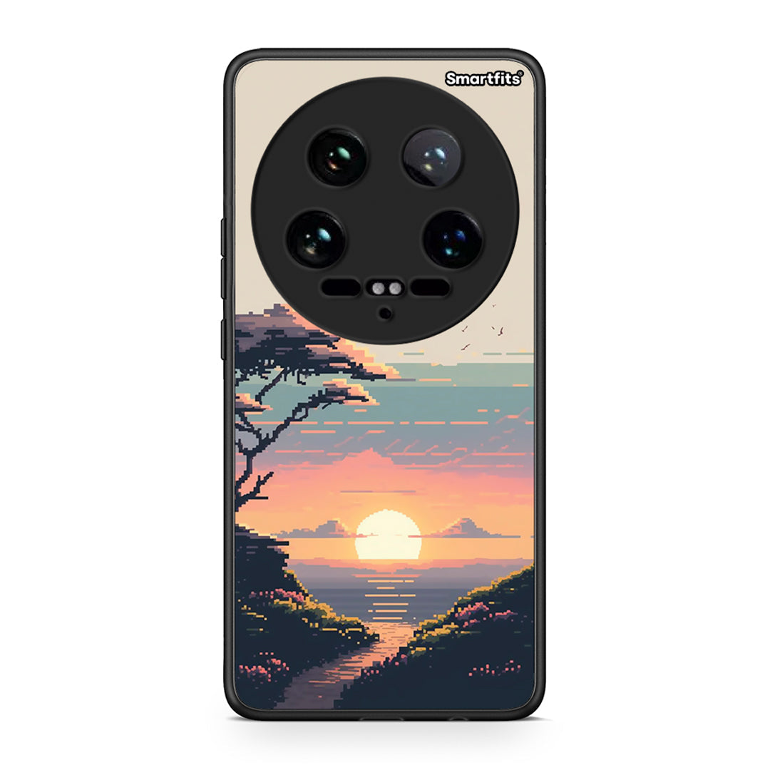 Xiaomi 14 Ultra Pixel Sunset Θήκη από τη Smartfits με σχέδιο στο πίσω μέρος και μαύρο περίβλημα | Smartphone case with colorful back and black bezels by Smartfits