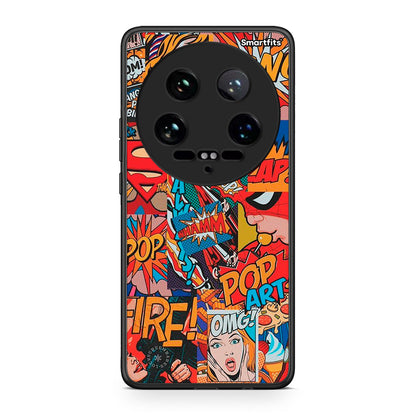 Xiaomi 14 Ultra PopArt OMG θήκη από τη Smartfits με σχέδιο στο πίσω μέρος και μαύρο περίβλημα | Smartphone case with colorful back and black bezels by Smartfits